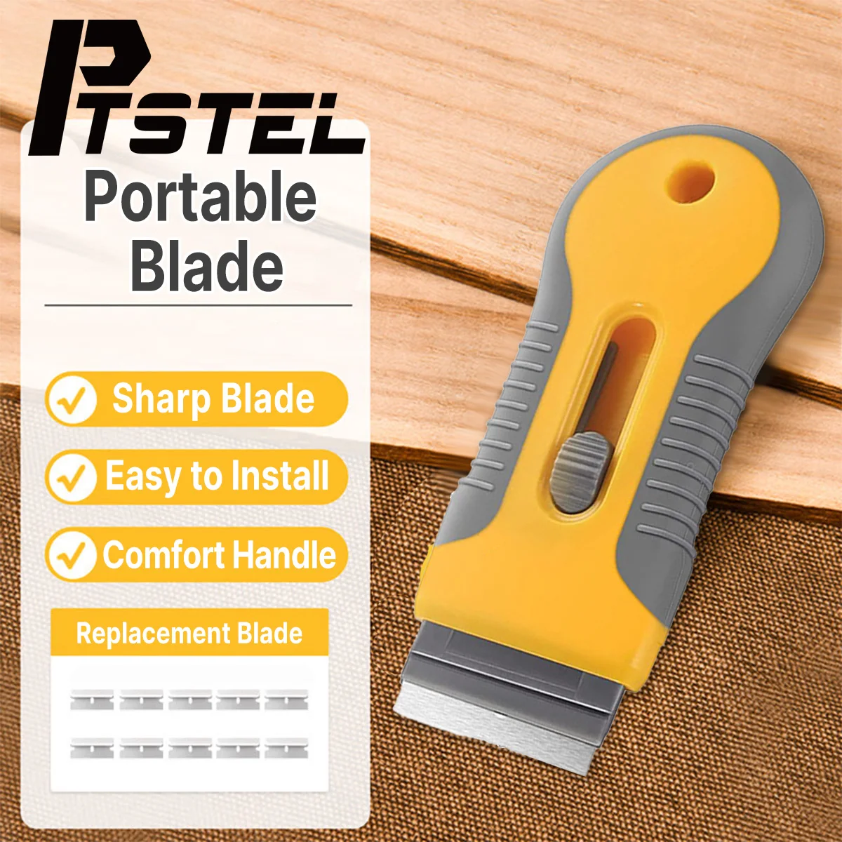 1pc Cleans Scraper Tool with 10pcs Metal Blades, Sticker Remover Cleaning Scraper，Adhesive, Label,Glass Scraper for Window,Oven