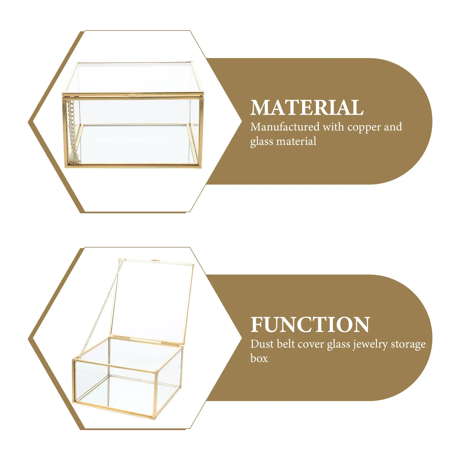 

Premium Quality Transparent Jewelry Containers Compact Design Necklace Bracelet Holder Travel Storage Glass Storage Box