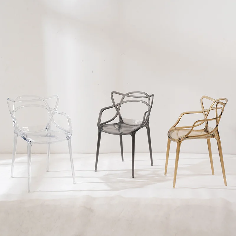 

Crystal dining chair simple home backrest chair Nordic plastic creative stool light luxury ins