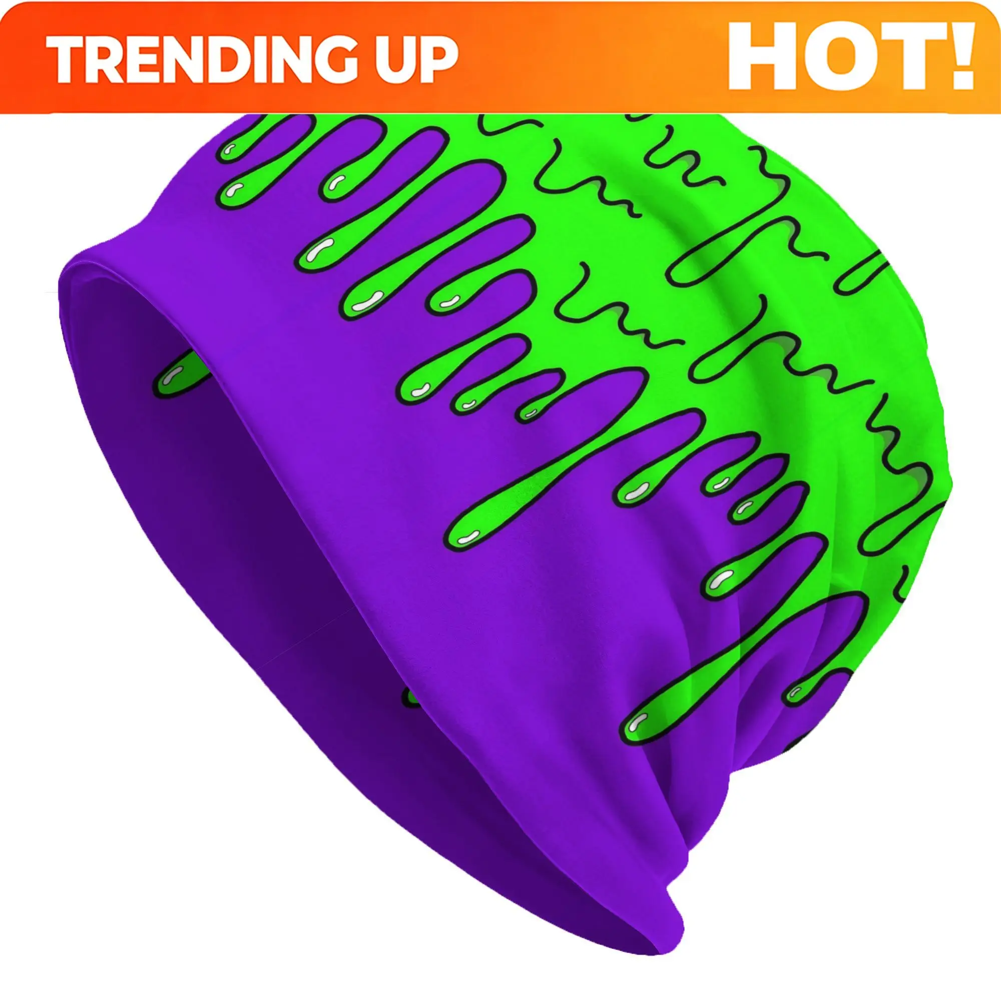 Customization Autumn Spring Hats Neon Green Slime Drips On Purple Thin Hat Bonnet Special Skullies Beanies Caps Men Women's Earm