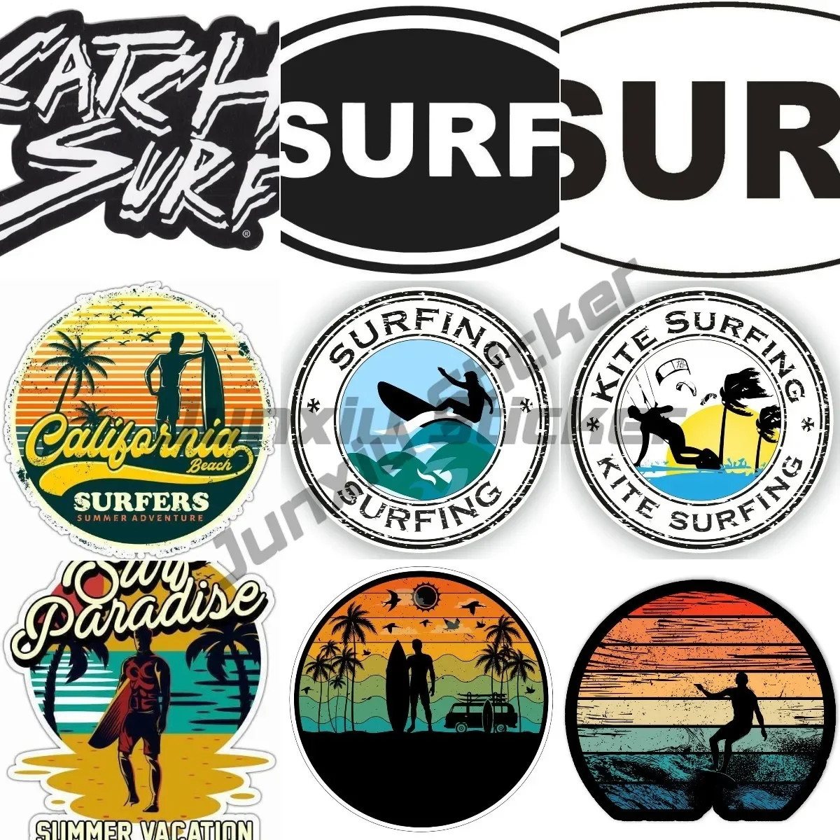 

Retro Surf-sticker-decal-vehicle-,-car-motorhome-van-vanlife-truck-window Surfboard Snowboard Decor Decal