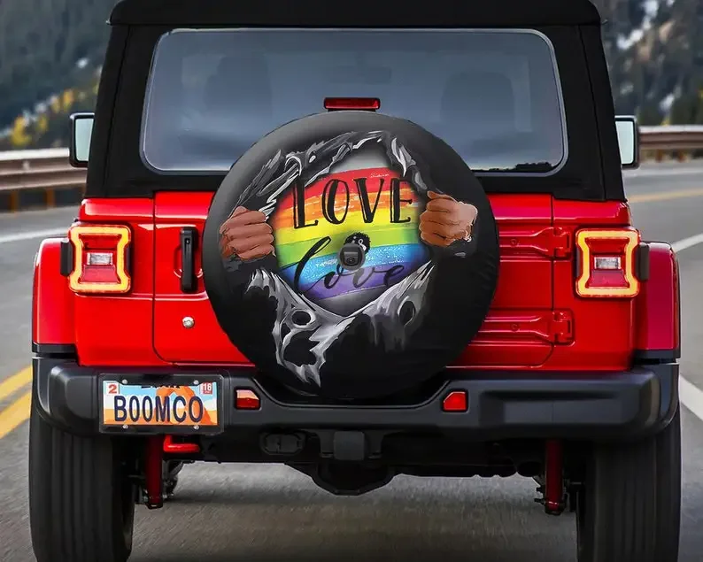 Love is love Spare Tire Cover, LGBT Lover  Spare Tire Cover, Car Accessories, Funny  gift, Backup Camera or Not, Great G