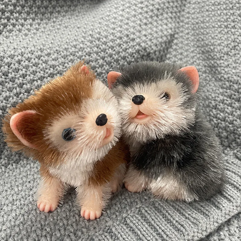 5Inch Full Body Silicone Cute Mini Animals Dog Dolls Lifelike Newborn Bebe Dogs Toy Gift for Kids
