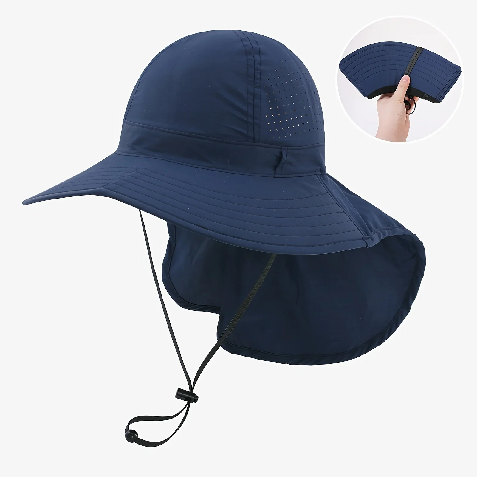 Atmungsaktiver Sonnenschutz-Schal-Sonnenhut für Damen, faltbar, geeignet für Outdoor-Aktivitäten, Wandern, Strandurlaub – Detail 15