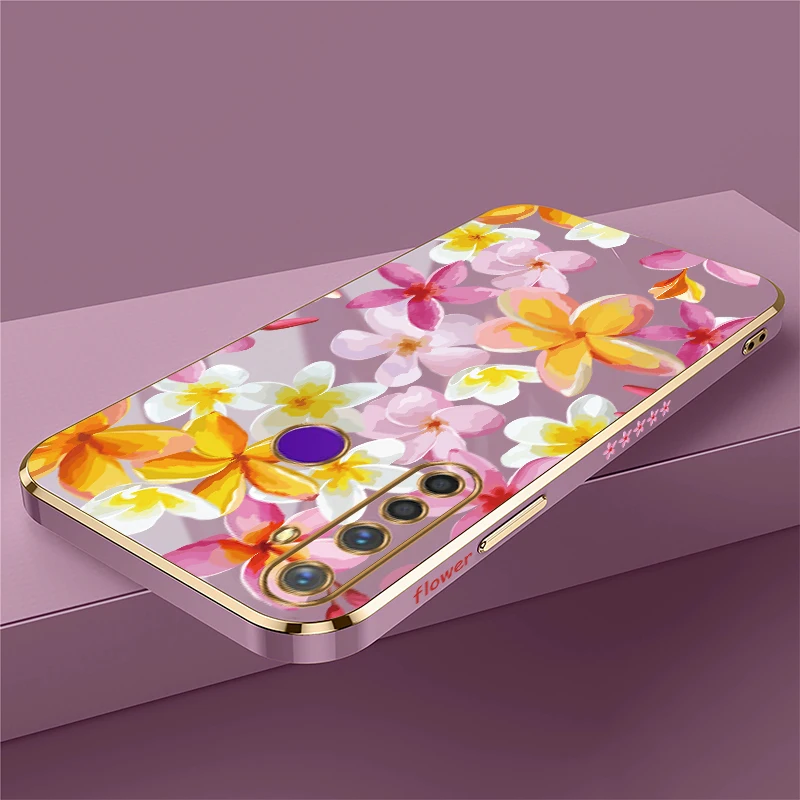 حافظة هاتف ناعمة لهاتف OPPO Realme X X7 Pro GT Master Neo 3 2 Pro V25 V13 V5 Q5 Q3i Note 60 غطاء مطلي بنمط زهرة السيليكون #2
