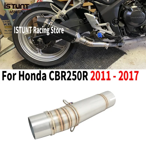 Imagen 1 del producto Slip on para HONDA CBR 250R CBR250R 2011 - 2017 sistema de silenciador de escape para motocicleta espacio tubo de conexión medio de escape para motocicleta
