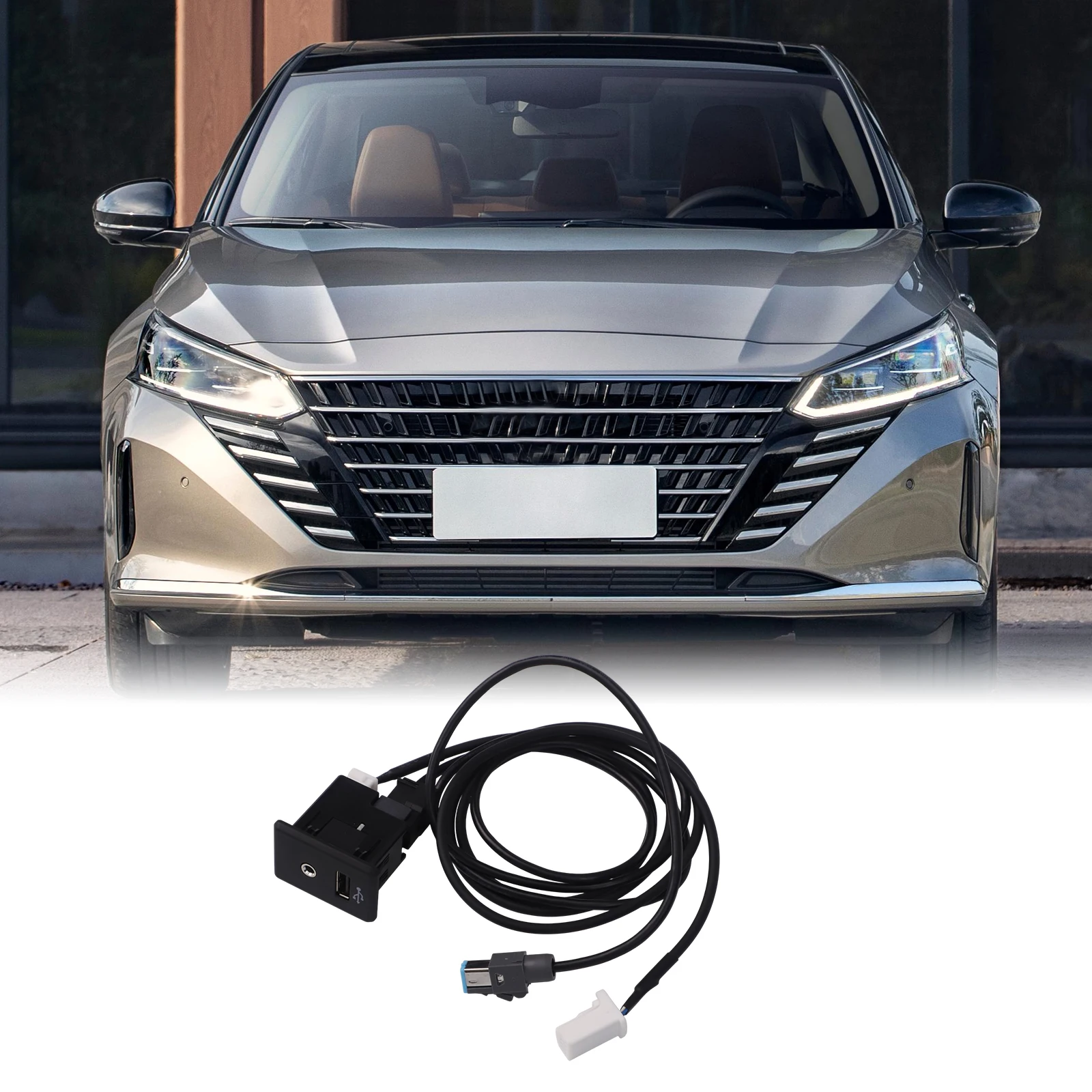 Audio Socket Black 28023-4BA0B Practical And Reliable Wear-Resistant Material AUX Connection Car Audio Connection