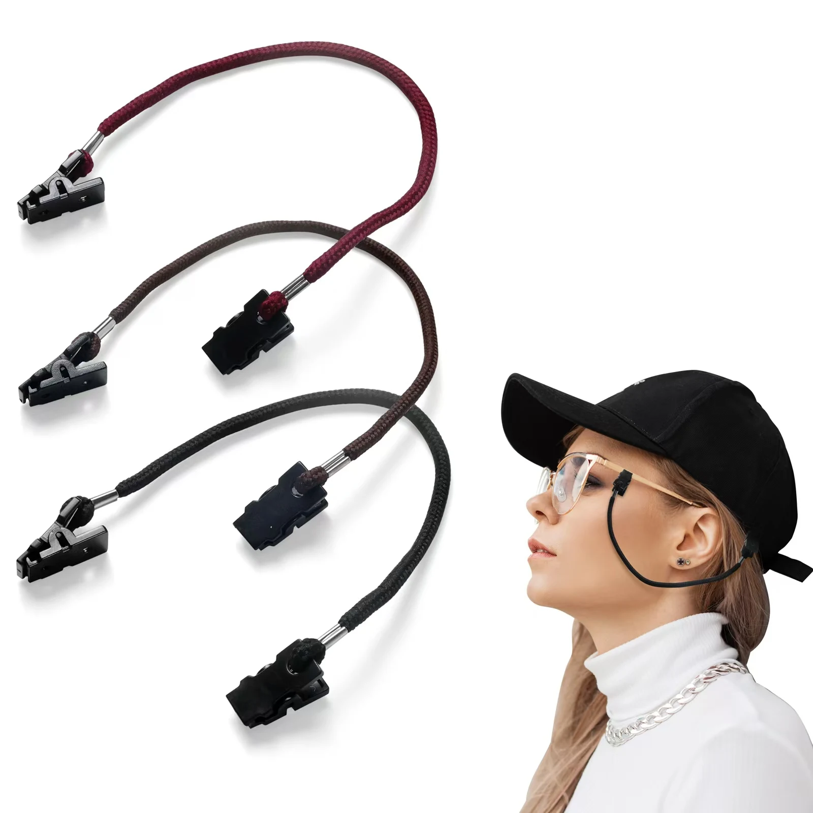 3 Park Eyeglasses Glasses Clip Eyewear Starp Anti-slip Hat Clip Colorful By Dhoptical