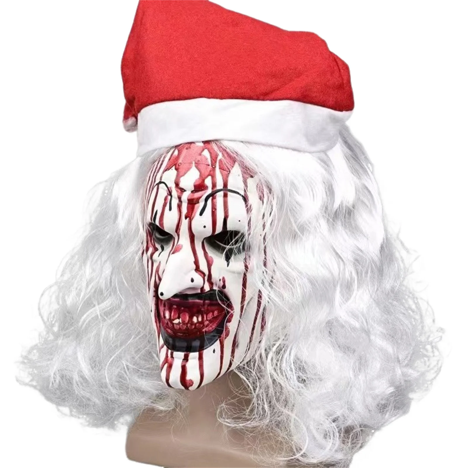 

Clown Christmas Cosplay Mask Horror Movie Hair Hat Art The Clown Latex Halloween Carnival Props Party Costume Accessories