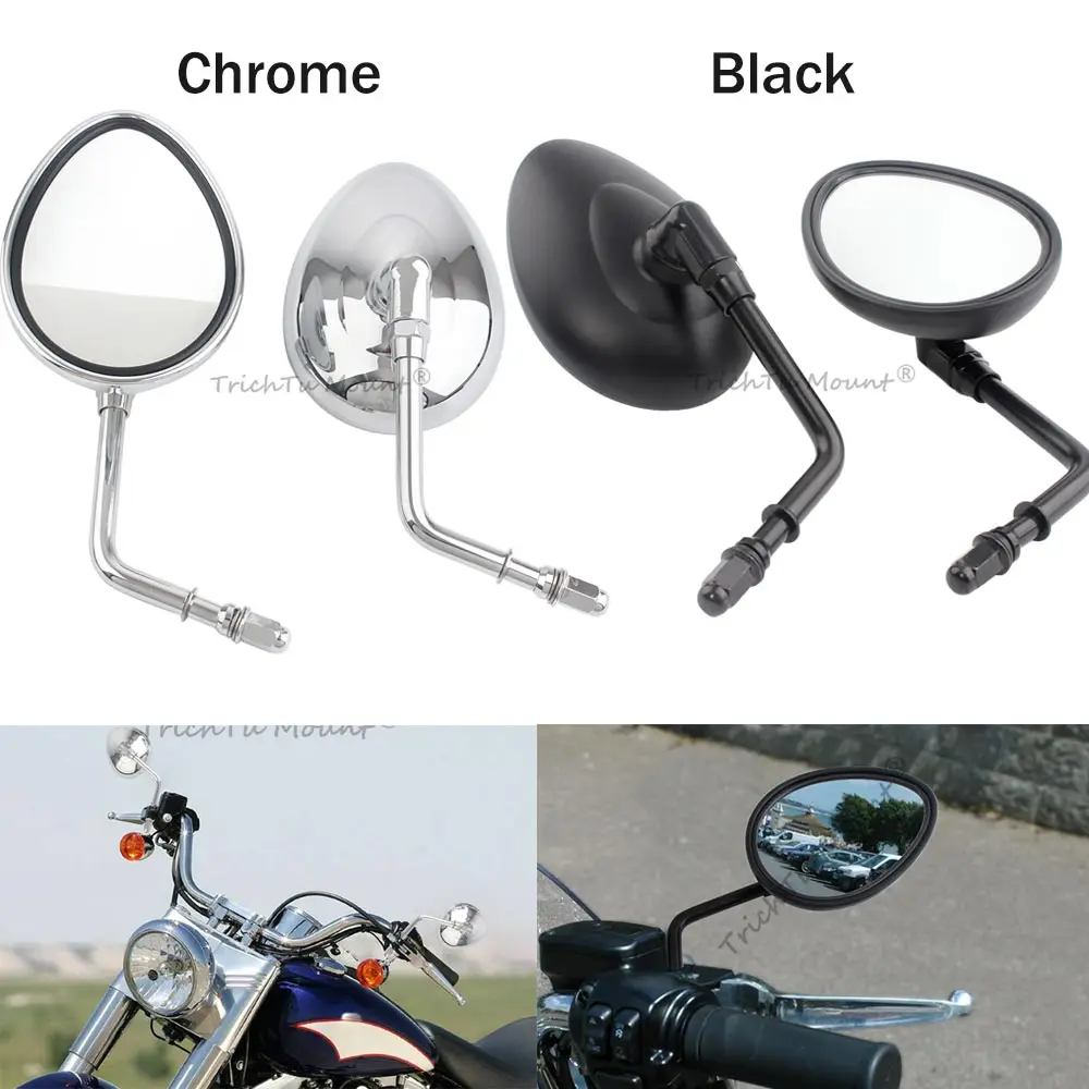 

2 Pcs 8mm Adjustable Rearview Mirror ABS Side Mirror For Harley Davidson 1982-later Models Motorcycle Accessories