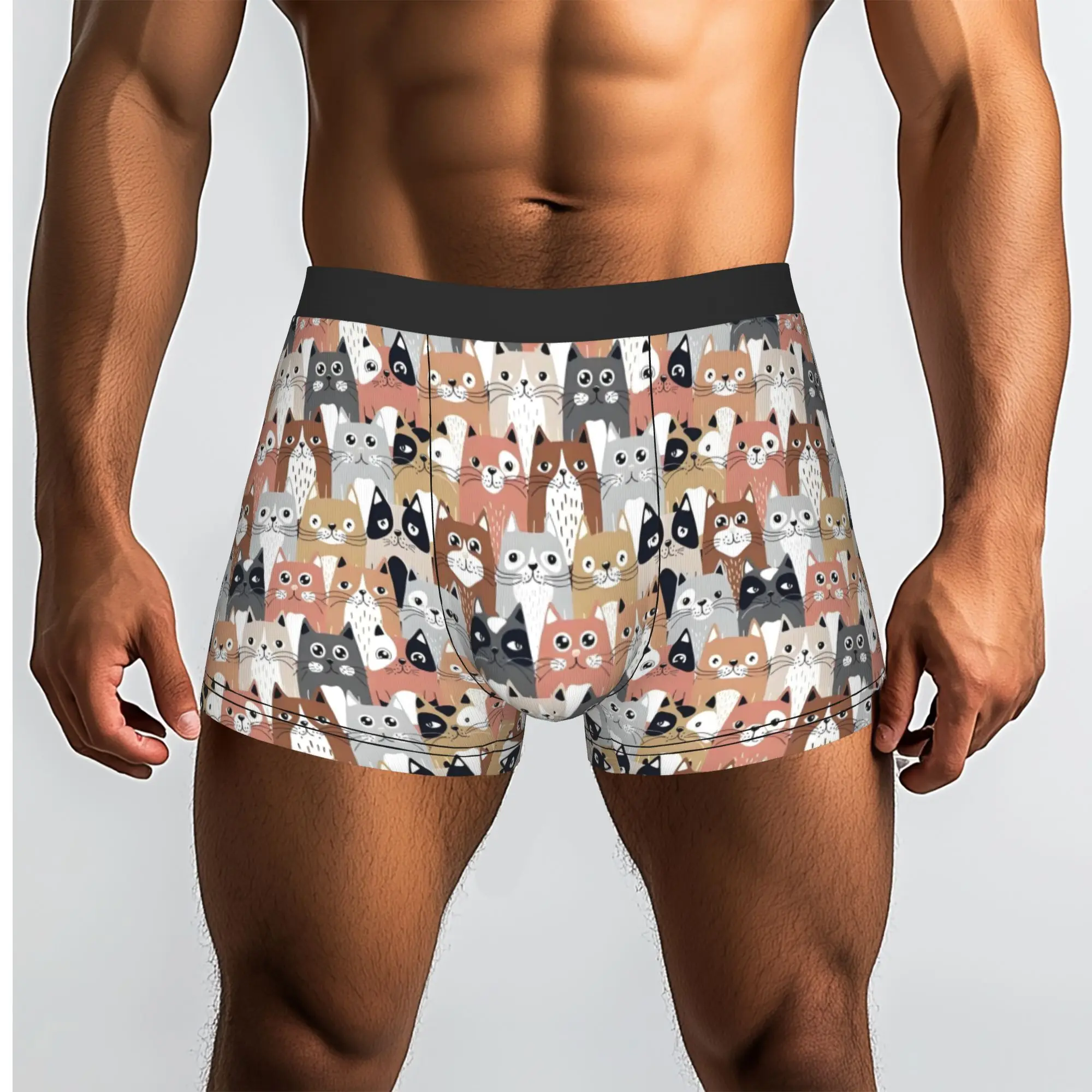 Customized Packed Colorful Cats Boxer Shorts For Homme 3D Print  Underwear Panties Briefs Breathable Underpants