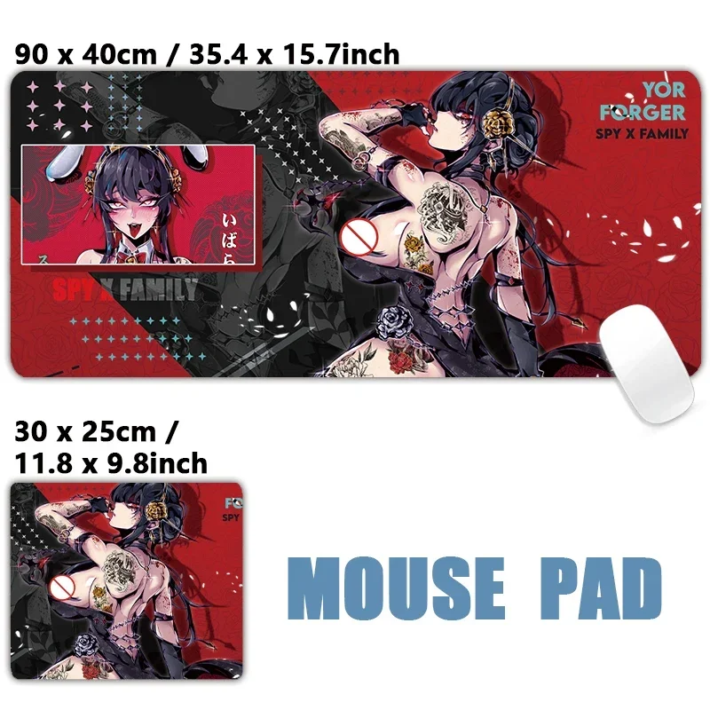 Alas Meja Mousepad Anime Jepang Hot Girl Yor Forger Gaming XXL Mouse Pad Keyboard Karpet Desktop Mat 900x400