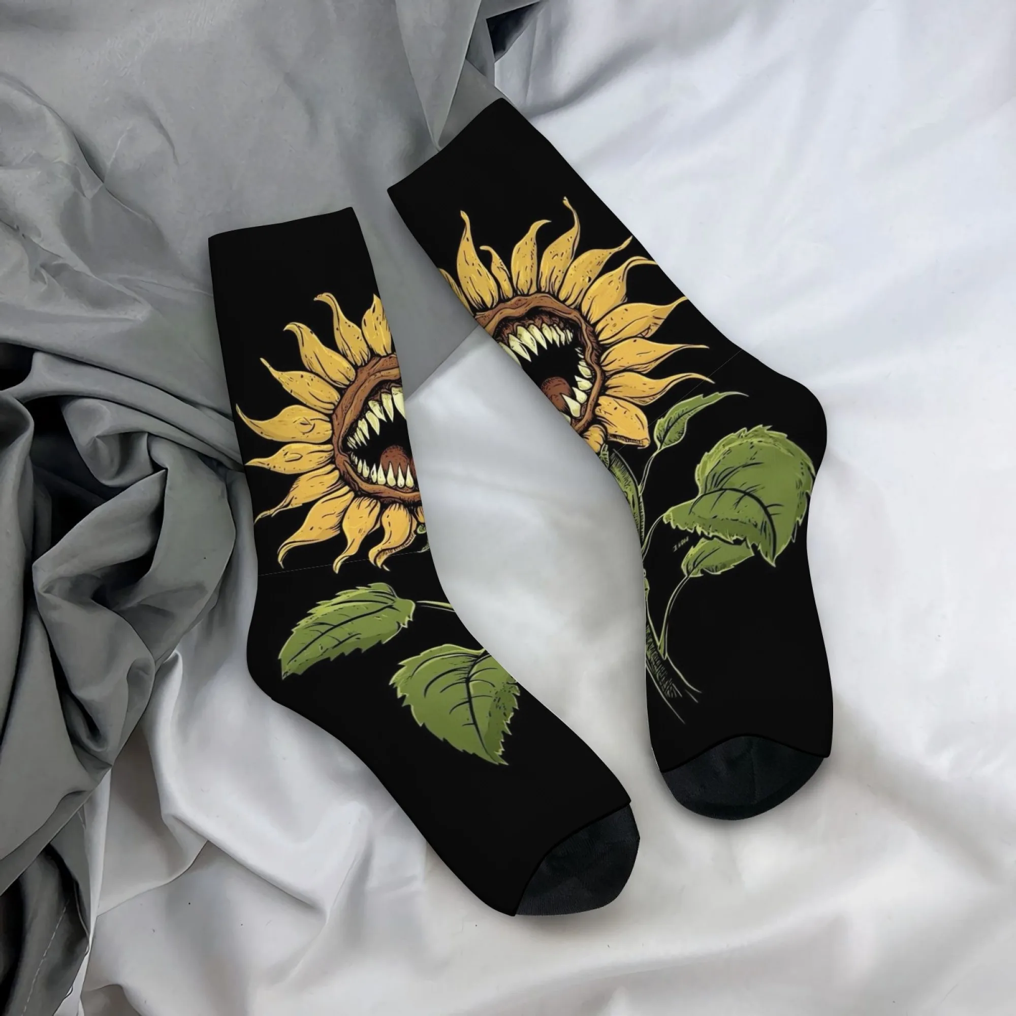 Sunflower Monster Crazy Herrensocken Neuheit Lustige Happy Crew Socken Atmungsaktive rutschfeste Straße Hip-Hop Retro Mode Socken Geschenk