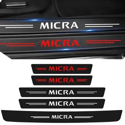 Carbon Fiber Car Door Sill Threshold Anti Protective Stickers Decals for Nissan Micra Auto Rear Trunk Bumper Anti Scratch Strips