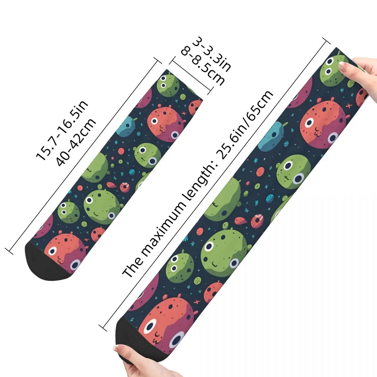 Vintage Cute Alien Pattern Men's Socks Alien And UFO Pattern Unisex Harajuku Pattern Printed Crazy Crew Sock Gift