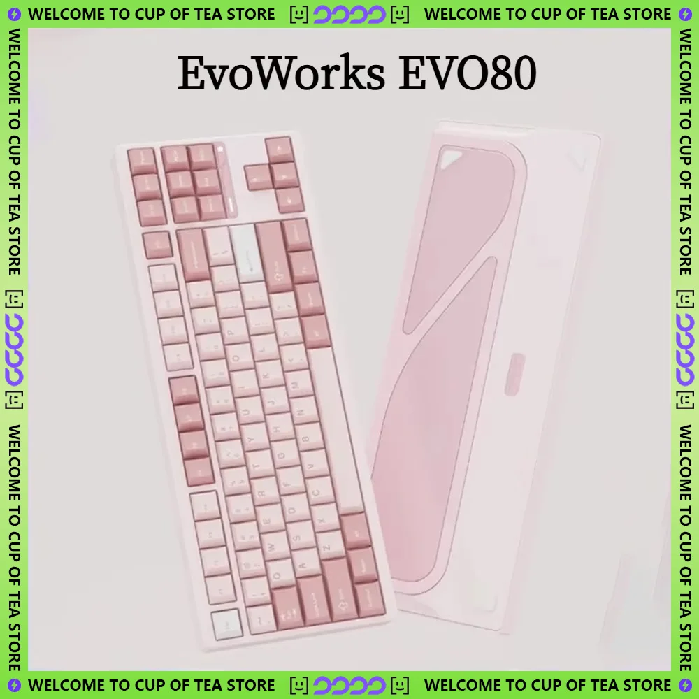 EvoWorks EVO80 PC Mechanical Keyboards QMK/VIA Hot Swap Aluminium Alloy Wireless Bluetooth 3Mode Customized Gaming Keyboard Kits