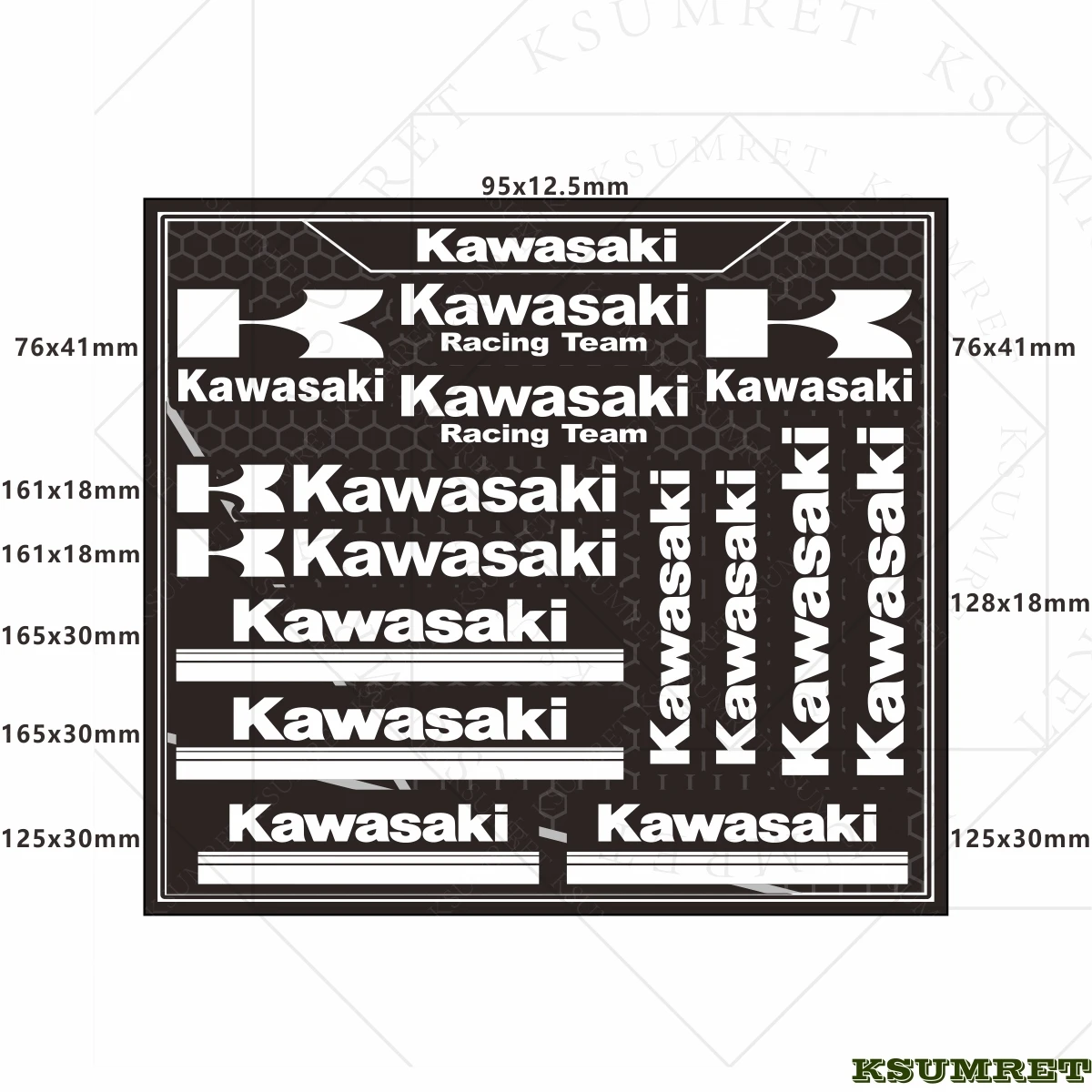 لكاواساكي سباق الدراجات النارية ملصقات عاكسة مقاوم للماء خوذة سباق الديكور الشارات النينجا اكسسوارات ملصقات الراعي