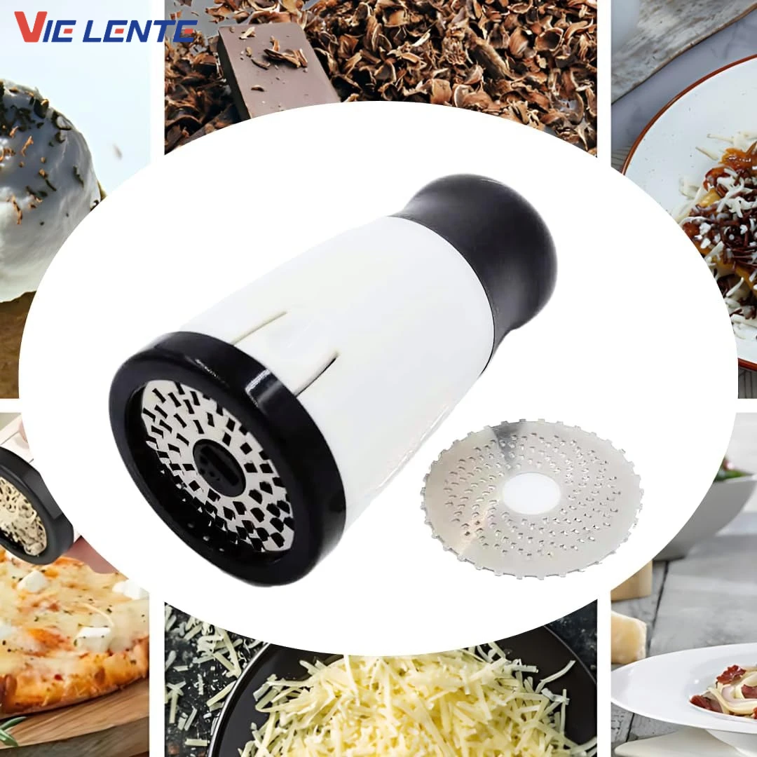

Multi functional Cheese Grater Slicer 2 Blades ABS Stainless Steel Easy Use Kitchen Aid for Chocolate Butter Food