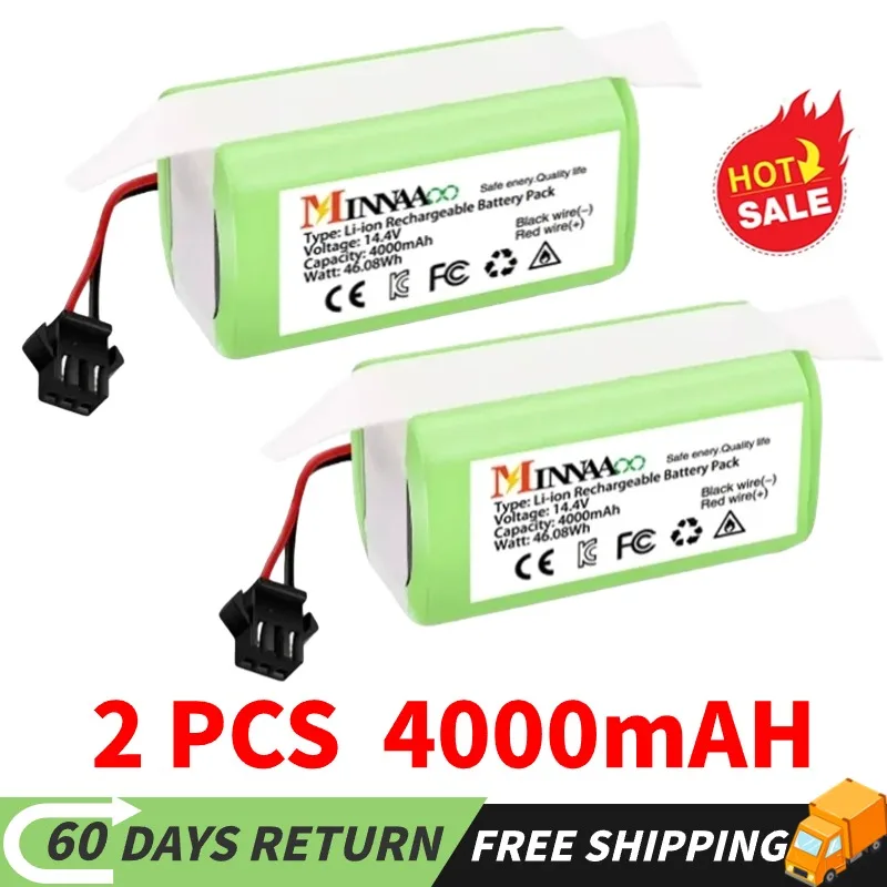 

14.4V 4000mAh Replacement Battery for Conga Excellent 990 1090 1790 1990 Deebot N79S N79 DN622 Robovac 11 Tesvor X500