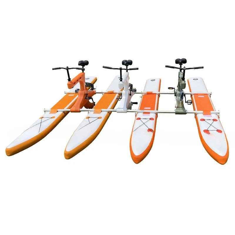 

Three-person water bike, floating surfboard PVC pontoon inflatable water bike