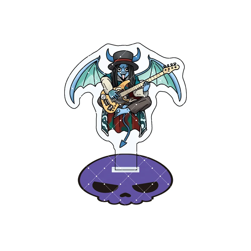Demon Bassist 10cm Acrylic Stand keychain Jinbe Fisher Tiger Cute Anime Style Desk Decor Collectible Graduation Gift