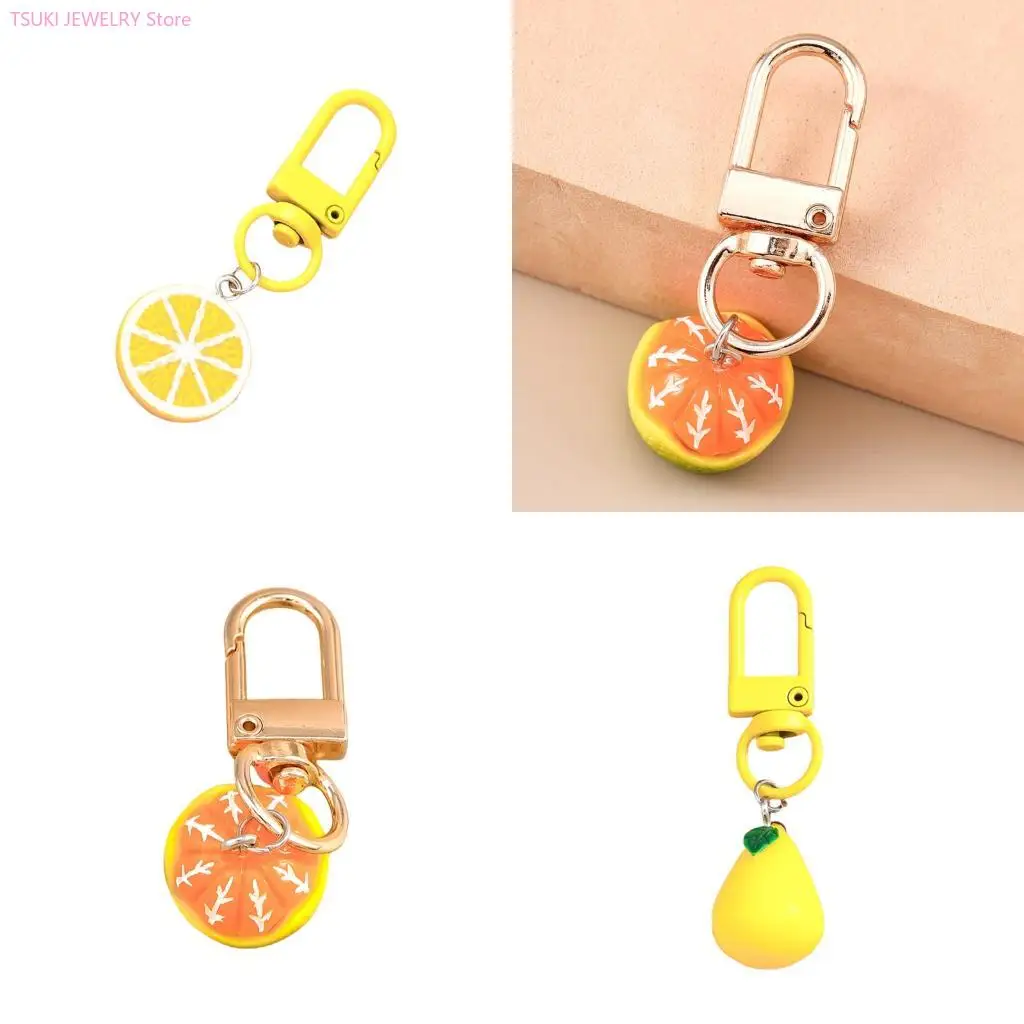

62KE Whimsical Acrylic Fruit Keychain Decoration For Keys Backpacks Or