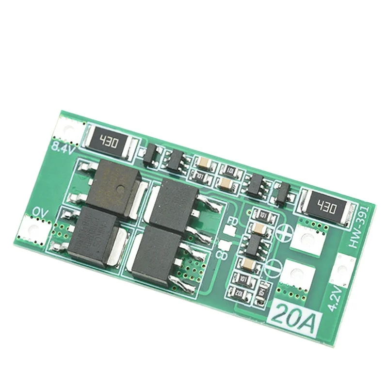 2S 7.4V/8.4V 18650 Lithium Battery Protection Board - 20A Current with Balancing Function, Balanced Version. .