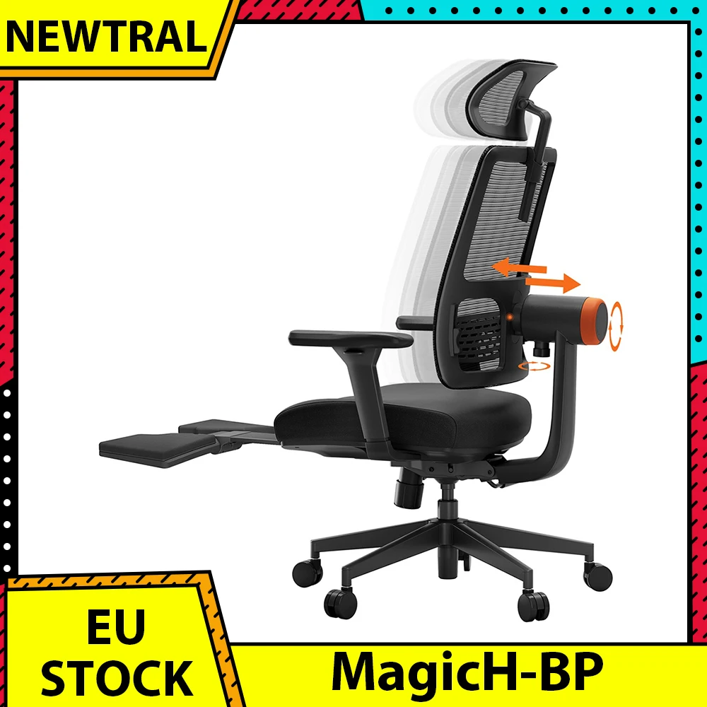 NEWTRAL MagicH-BP Ergonomic Chair with Footrest, Auto-Following Backrest, Adaptive Lower Back Support, Tailored Ergonomic Chair