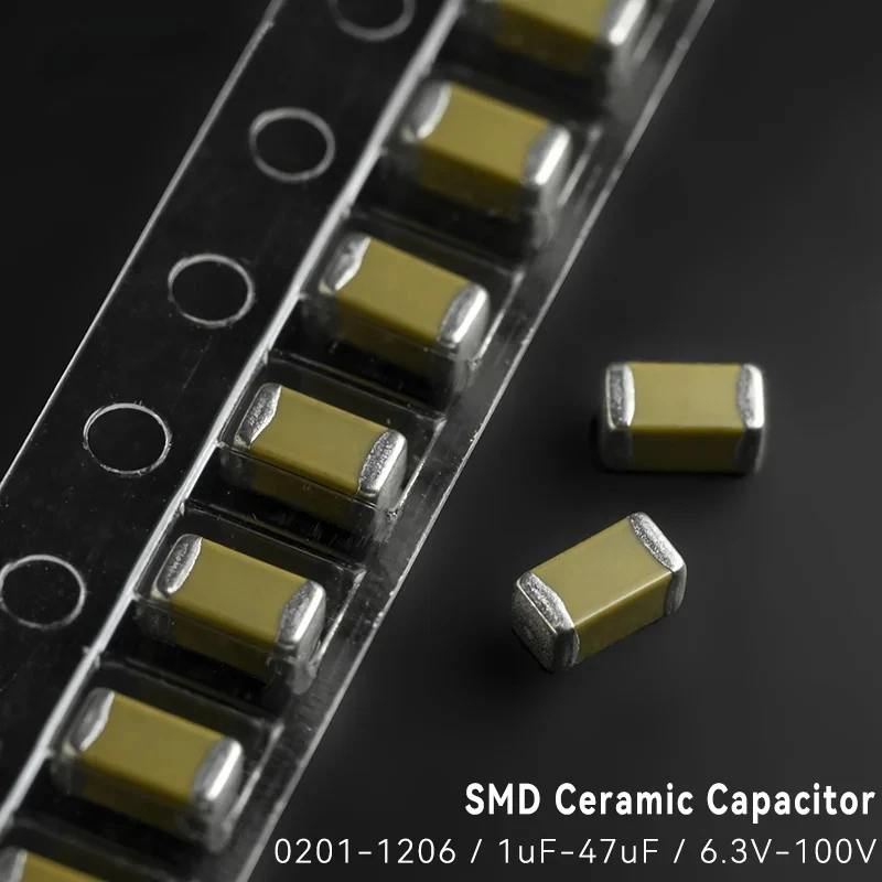 Lote de 50 Condensadores Cerámicos SMD 0201 0402 0603 0805 1206 1uF 2.2uF 3.3uF 4.7uF 10uF 22uF 47uF 6.3V 10V 16V 25V 50V 100V X5R X7R