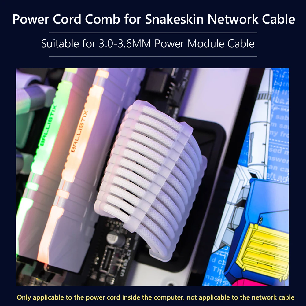 24pcs PC Cable Comb Motherboard 24Pin 8Pin 6Pin PC Power Cord Management Acrylic for 3.0-3.6mm PC Power Cables Wiring