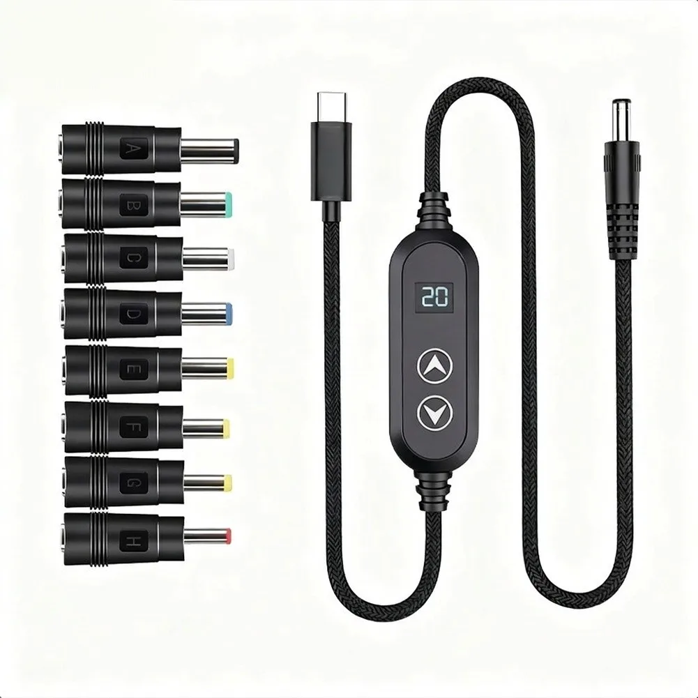 100W For Type C To DC For Power Cable With 8 Adapters 5V 9V 12V 15V 20V For Router For Laptop Computer Charging Cord Converter