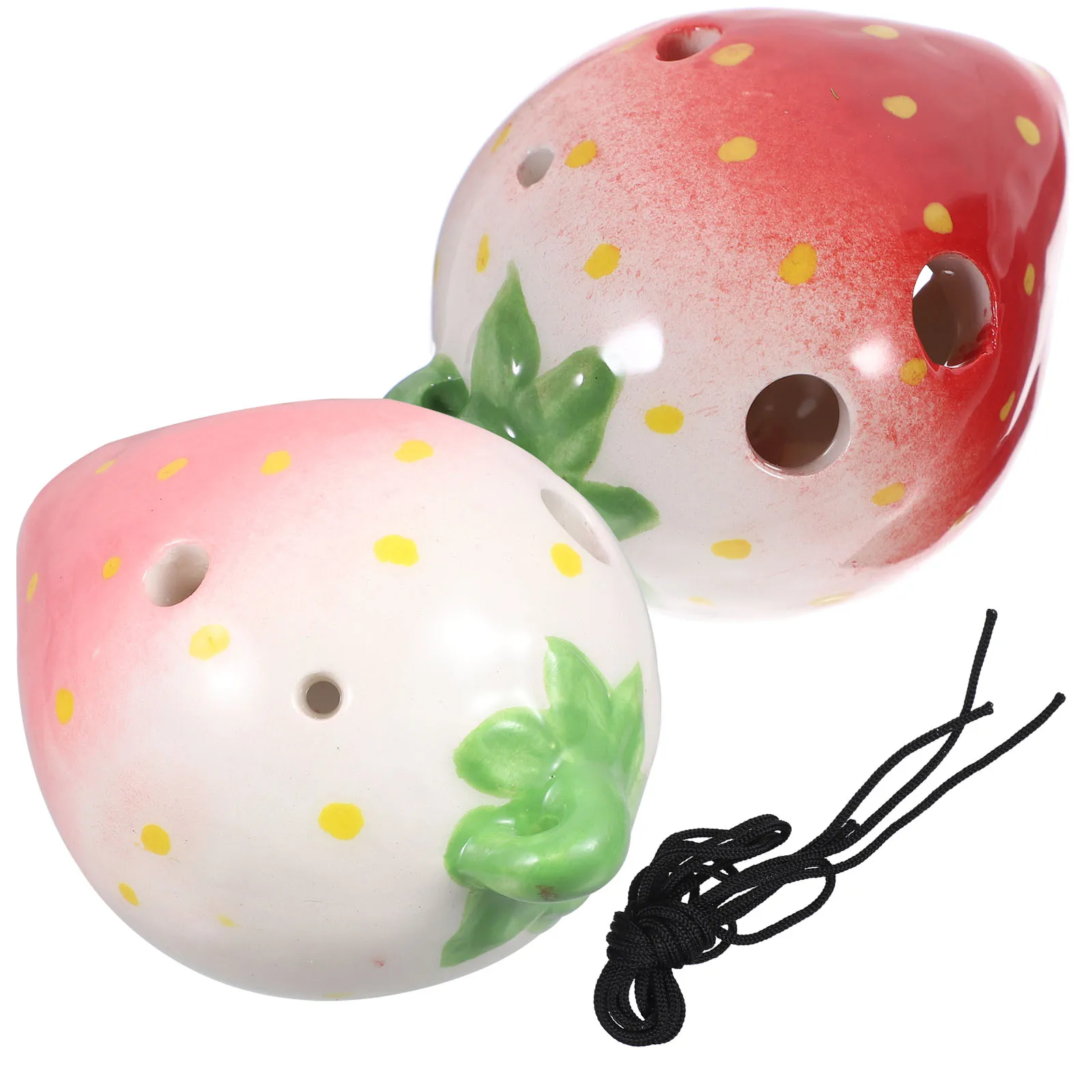 

2Sets 6-Hole Strawberry Ocarinas Beginner Practice Wind Instruments Creative Instruments 6-Hole Ocarina