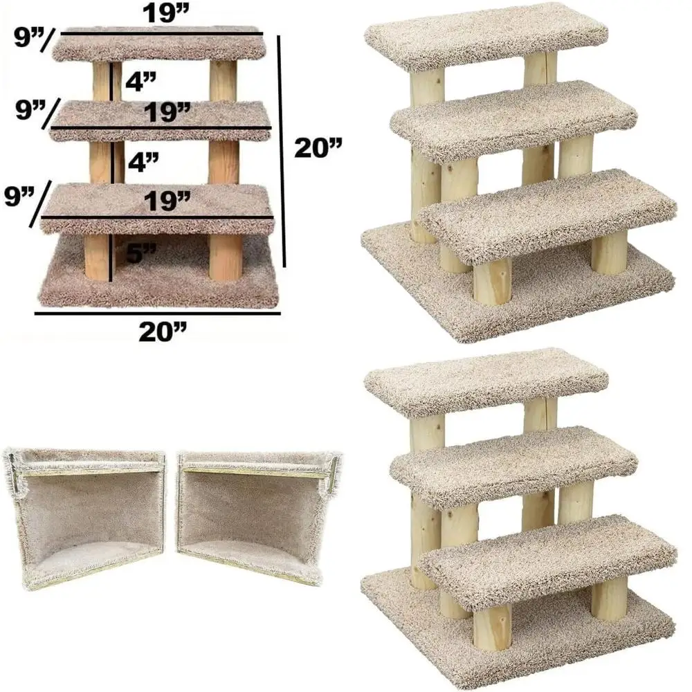 

Indoor Multi-Level Cat Tree - 28x23x36.5 Green Climbing Post for Cats