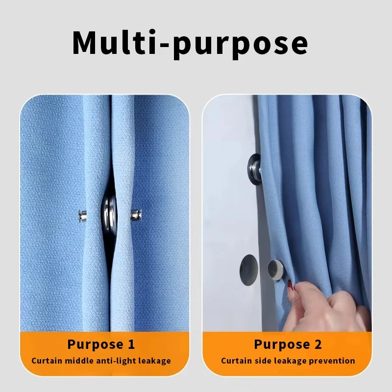 4/8 Pack of Detachable Magnetic Curtain Buttons Light Leakage Proof Adjustable Window Curtain Fixings Home Living Decor Clips