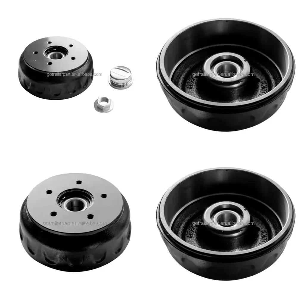 

i European Style Trailer Brake Drum 200*50mm 4X100 5X112 Stud Pattern Universal Trailer Brake Drum Hub Replacement for 1500KG