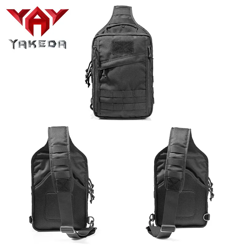 YAKEDA-Multifunctional Tactical Camouflage Satchel Chest Bag, Shoulder Crossbody Bag, Waterproof Nylon Tactical Hanging Bag