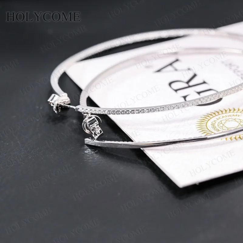 

Серьги-кольца на заказ, круглые из муассанита, 272 шт., цвет D, индивидуальный дизайн, сверкающие для свадьбы, повседневный рождественский модный подарок