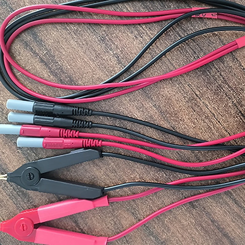 2pcs Four Wire Test Leads Clip for Low Resistance Measurement Need, Laboratory And Field Use Power Equipment Maintenance Y5GB