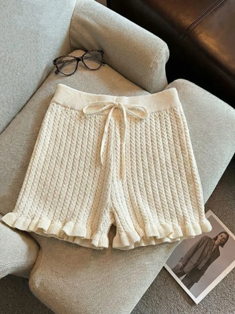 Matte Sle Damen-Freizeithose, Frühling 2026, neue All-Match-elastische Taille, Knoten, Dstring, weich, Orts