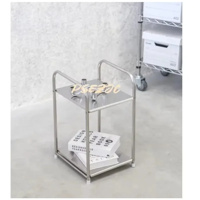 Household Stainless Steel Multi-layer Simple Storage Shelf Kitchen Living Room Bathroom Shelf Floor To Ceiling Table
