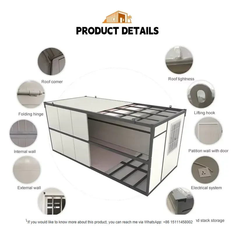 Foldable Cheap Price 2 Storey Small Prefabricated Tiny House Ready Made Mini Modular with Bedroom Prefab Home Villa