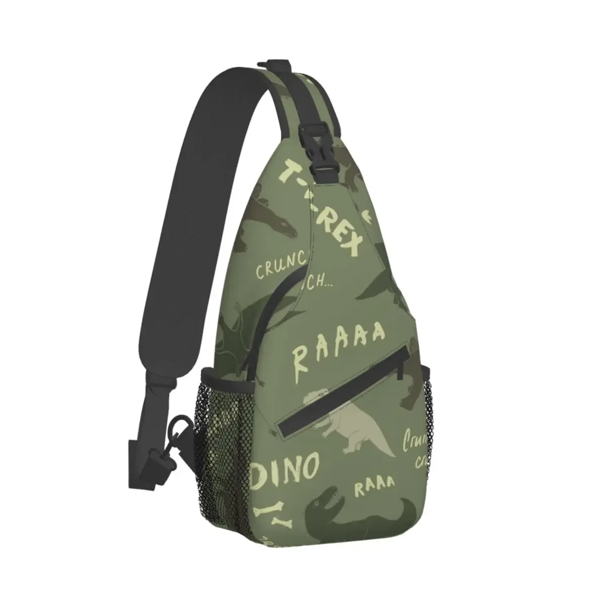 

Dino Cute Cartoon Dinosaurs Doodles Crossbody Chest Bags Dinosaur Pockets Travel Pack Messenger Sports Teens Shoulder Bag Unisex