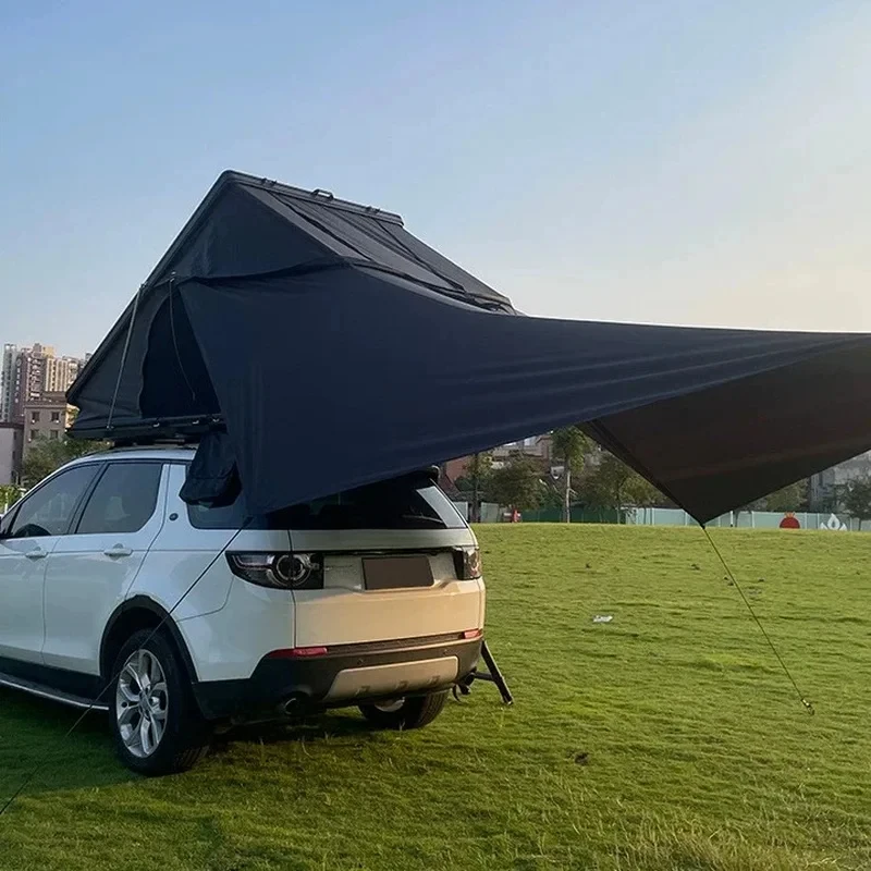 Camping WaterproofHigh Quality Hydraulic Automatic Aluminum Triangular Foldle Rooftop Tent, Fits SUV Outdoor Travel
