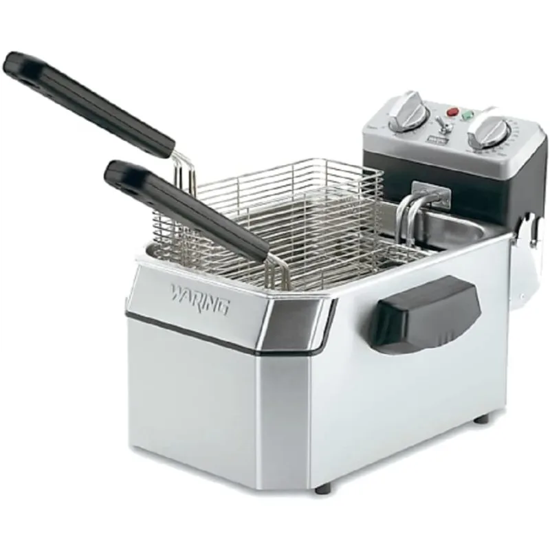 home.Commercial WDF1000 Heavy Duty 10 lb. Single Basket Deep Fryer , Includes 3 Fry Baskets & Night-Cover-1800W, 120V, 5-15 Plug