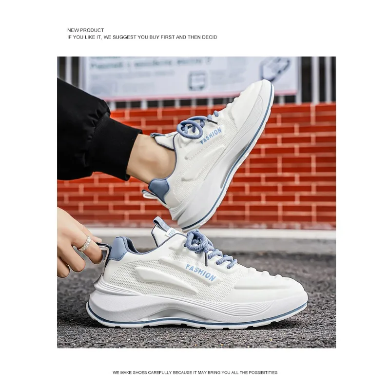 Baskets décontractées respirantes à semelle épaisse pour hommes, collection été 2026 – Chaussures de course légères et tendance pour le streetwear