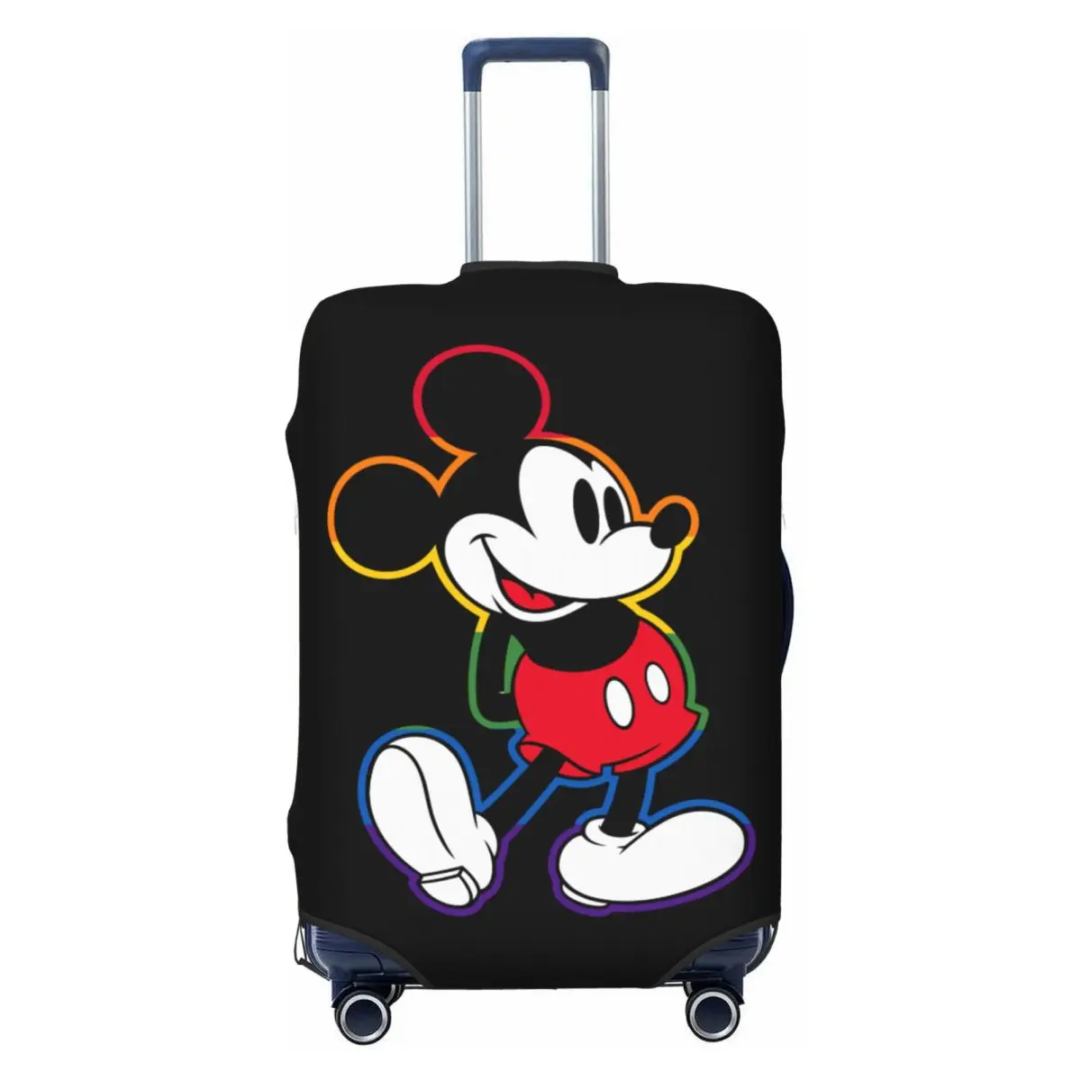 Mickey Rainbow Outline Travel Luggage Cover Fashion Suitcase Protector Washable Baggage Covers Fits 18-32 Inch Luggage