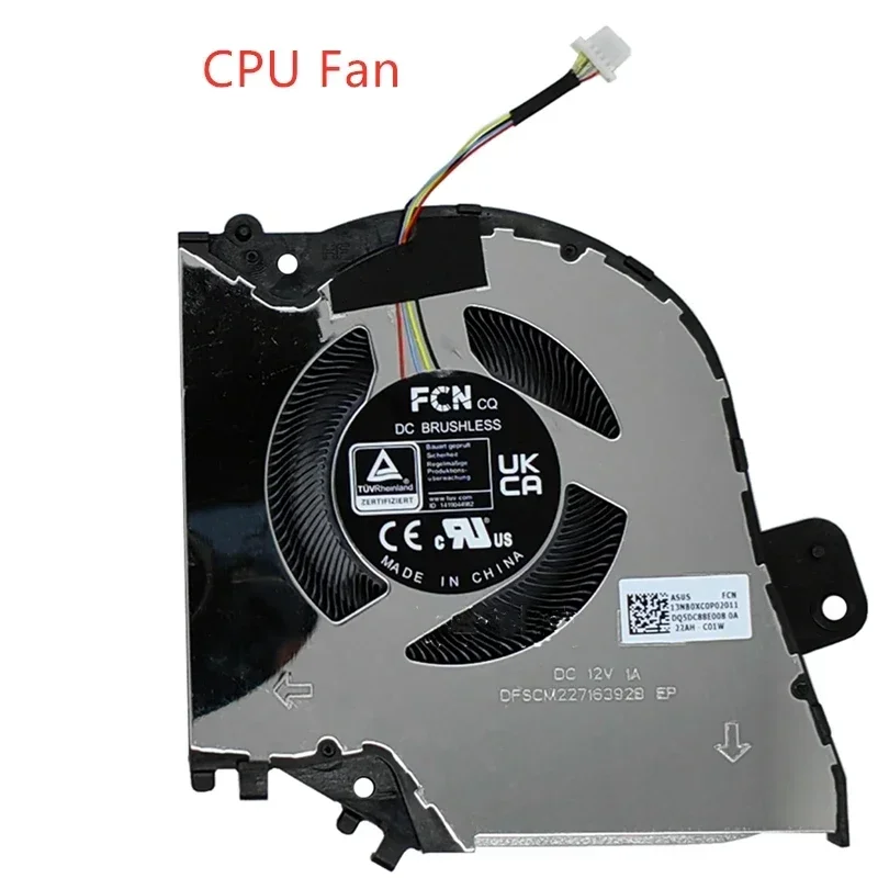 WYORESY New Laptop CPU GPU Fan For ASUS Studiobook Pro16 OLED H5600 W5600 W7600 W7600 Fan 13NB0 XC0P02011/- 01011 DC12V