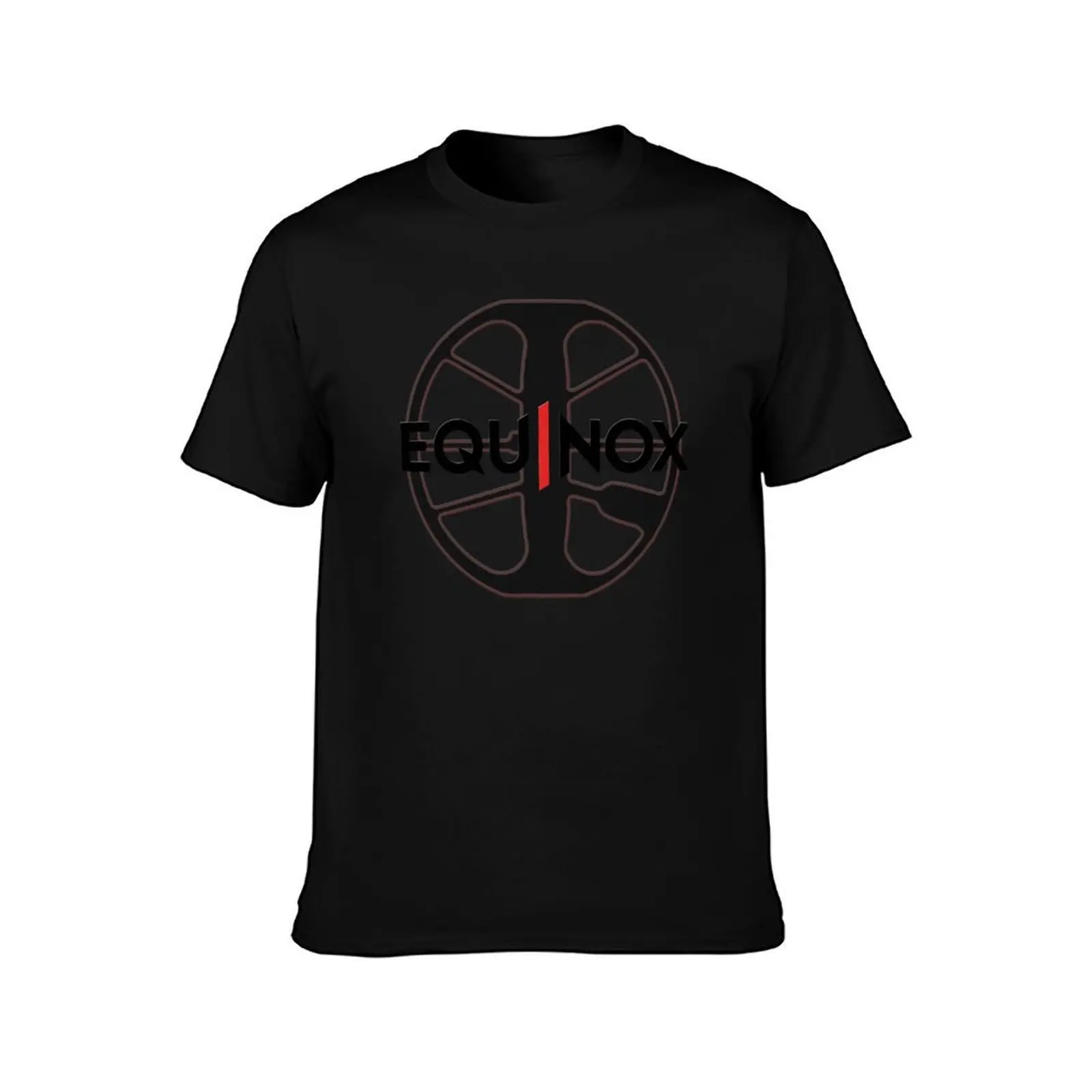 equinox coil design T-Shirt, Summer Casual Cotton Tee, Oversized Streetwear Tops, Vintage Graphic Print, Loose Fit Short Sleeve
