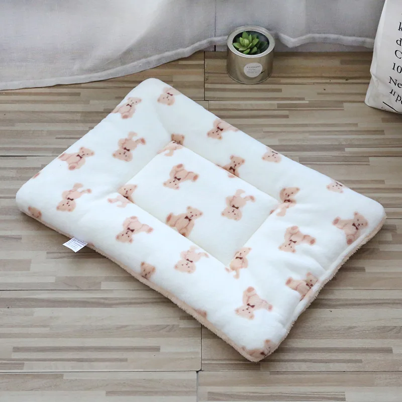Estera de doble cara para mascotas de 58x39cm, cama corta de felpa para dormir para gatos, perros pequeños, bonito cojín para mascotas, manta, cojín cálido para gatitos