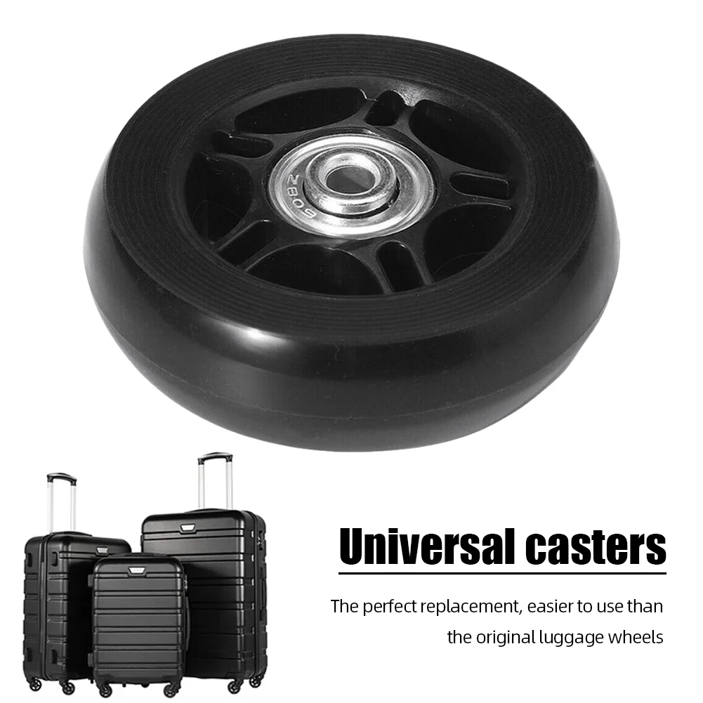 2/4PCS Luggage Wheels 40/50/60mm Rubber Casters Mute Trolley Case Wheels Replacement Axles Suitcase Wheel Parts For Furniture